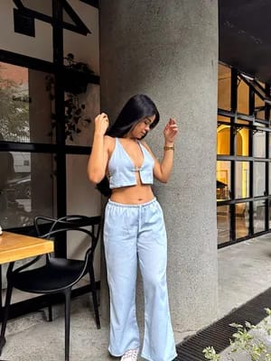 SET RAYOS DE MIEL AZUL CIELO